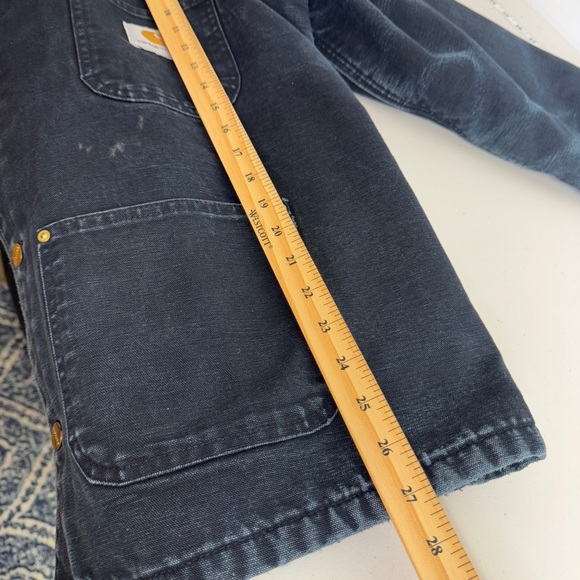 Vintage 90s Carhartt Distressed Blanket Lined Chore Barn Jacket 44 R - Picture 14 of 16